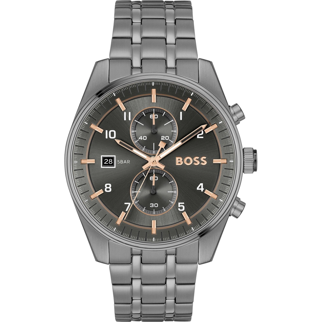 Hugo Boss Gents  Skytraveller Chronograph Watch - Grey/Silver